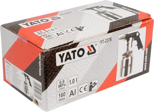 Yato пистолет для пескоструйной обработки бак нижний 2376