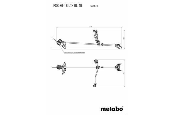 Акумуляторна мотокоса METABO FSB 36-18 LTX BL 40 без акб 601611850