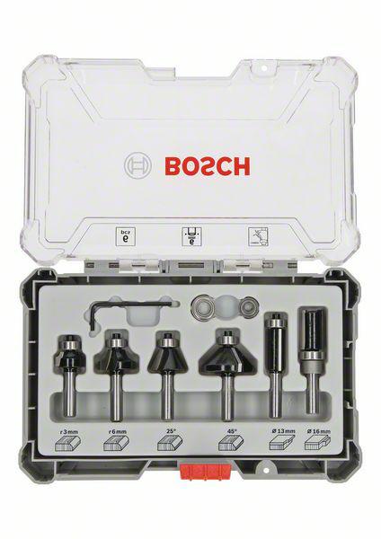 Набор фрез для дерева Bosch 6 шт., хвостовик 6 мм, в кейсе