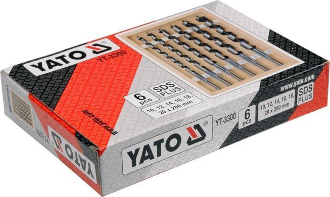 Спиральные сверла по дереву для перфоратора SDS+ Yato YT-3300