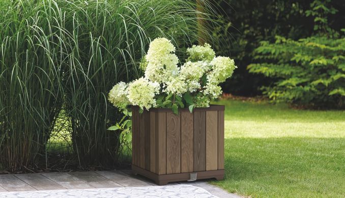 Кашпо декоративне квадратне Deco Square Walnut з автополивом Keter