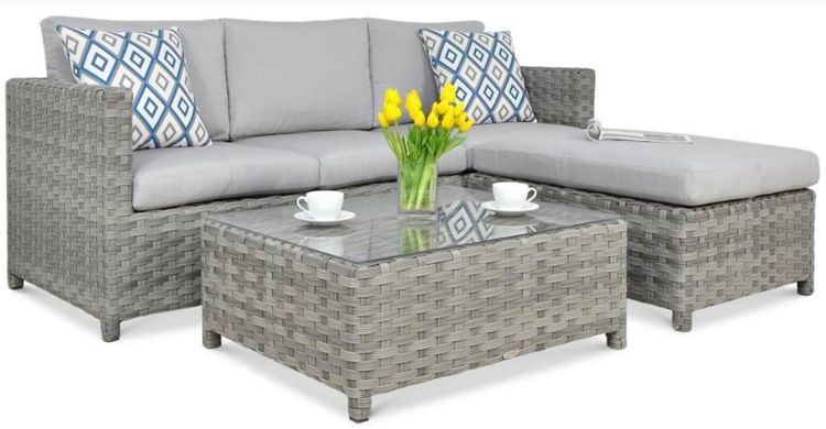 Набір меблів для саду з техноротанга Marco Caffe Modern Grey