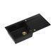 Кухонная мойка Quadron HCQE10050U7_PVDG1_P2O Evan 146 XL черный/золотой &mdash; гранит, встраиваемая в столешницу