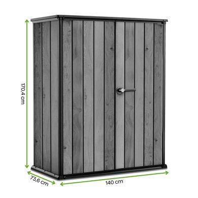 Шкаф для хранения садовый Deco Vertical 1400 л 2 полки Walnut Keter