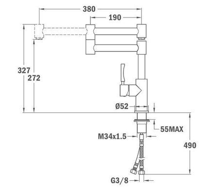 Смеситель Teka INX 983 - нержавеющая сталь