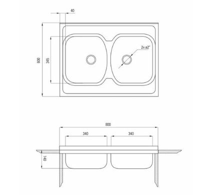 Кухонна мийка Deante Tango ZM6 020N сталь - накладна