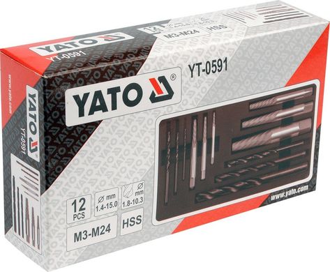 Экстракторы для выкручивания сломанных болтов Yato YT-0591