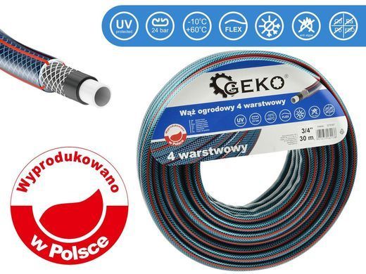 Шланг садовий 4 шари 3/4" 30 м Geko G73787