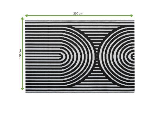 Килим для тераси поліпропіленовий&nbsp;Black 160x230 см чорно-білий MOODME