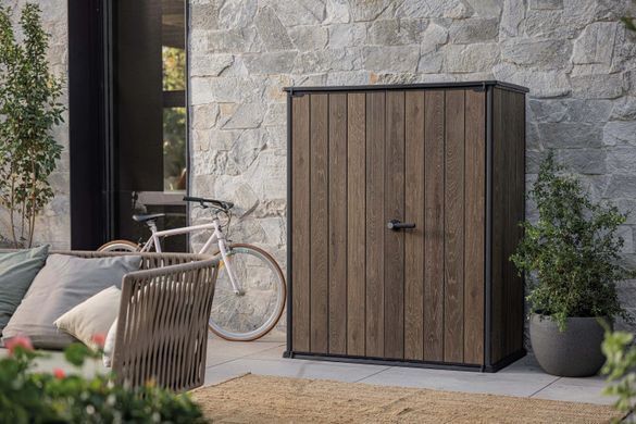 Шкаф для хранения садовый Deco Vertical 1400 л 2 полки Walnut Keter