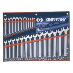 KING TONY НАБІР КЛЮЧІВ КОМБІНОВАНИХ 6-32мм 26шт. ЧОХОЛ.......
