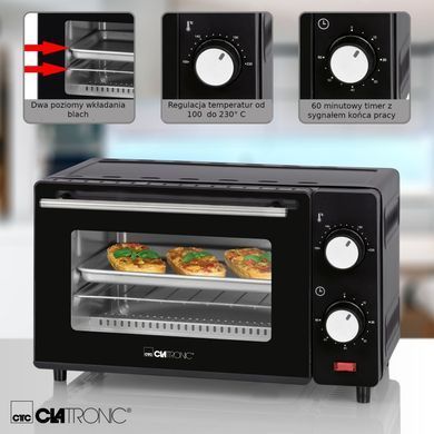 Мини электрическая духовка 8 л 650 Вт Clatronic MB 3746