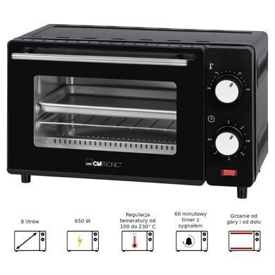 Мини электрическая духовка 8 л 650 Вт Clatronic MB 3746