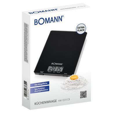 Кухонні ваги Bomann KW 1515 BC скляні чорні