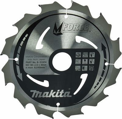 Пиляльный диск MForce: дерево 190x30 мм 12Т Makita (B-31974)