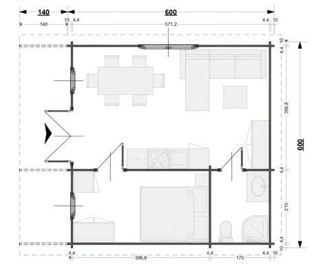 Дом для дачи деревянный CHEWA 35м&sup2; Nordenwood