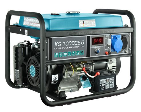 KÖNNER & SÖHNEN гибридный генератор (бензин/LPG) 7.5 kW 230V KS 10000E G, электрический старт