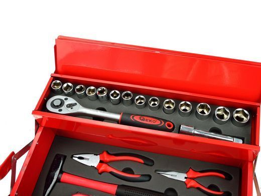 Ящик для инструментов с аксессуарами 64 предмета Geko G10850