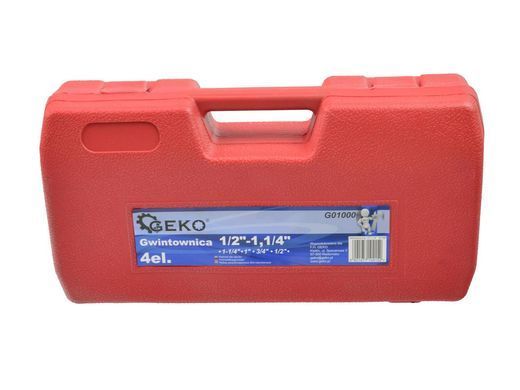 Набор для нарезания резьбы с трещоткой 4 шт 1/2" - 1,1/4" Geko G01000
