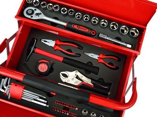 Ящик для инструментов с аксессуарами 64 предмета Geko G10850