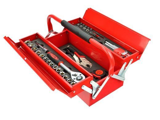 Ящик для инструментов с аксессуарами 64 предмета Geko G10850