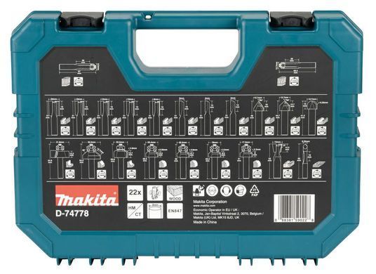MAKITA ФРЕЗИ УНІВЕРСАЛЬНІ 8mm НАБІР 22шт.