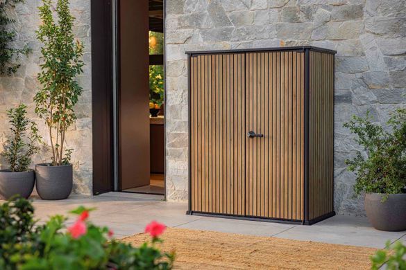 Садовый шкаф для хранения Deco Vertical 1400L 2 полки Venetian Brown Keter