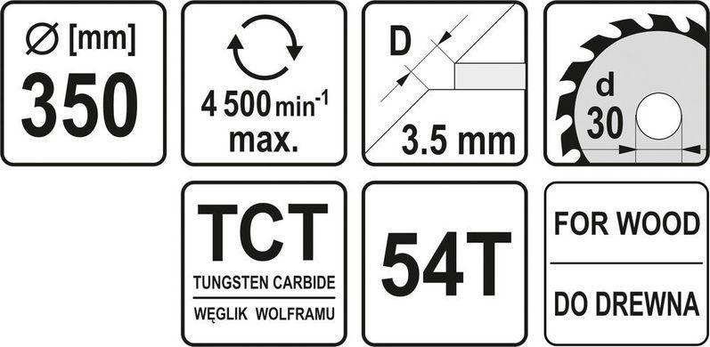 Yato пиляльний диск 350x30 мм, 54-зубця 6082
