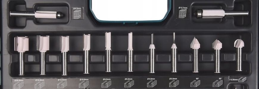 MAKITA ФРЕЗИ УНІВЕРСАЛЬНІ 8mm НАБІР 22шт.