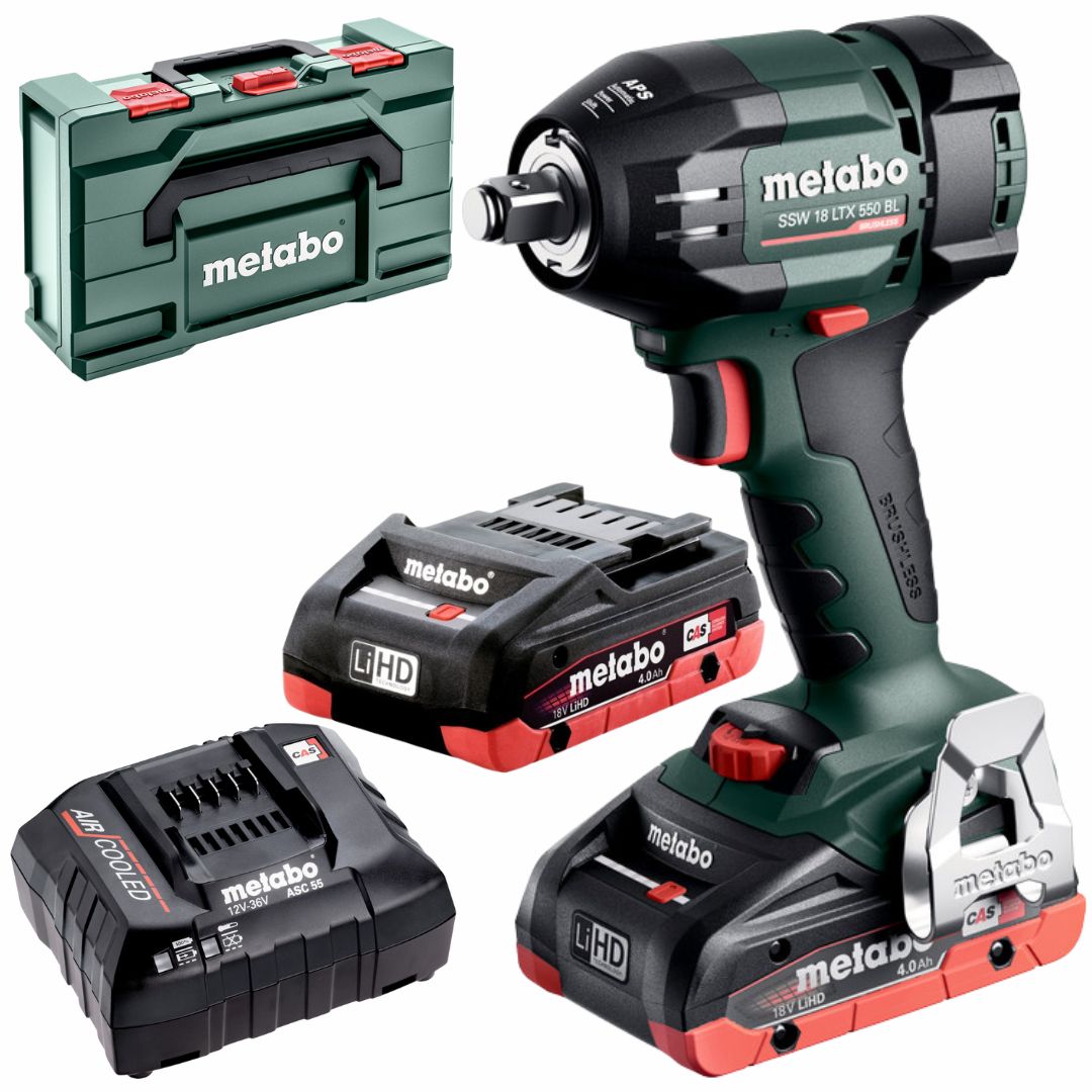 Ударный гаечный ключ Metabo SSW 18 LTX 550 BL, 18 В, 550 Нм, 2×4 Ач