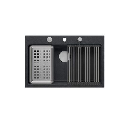 Кухонна мийка Quadron HQM7650U8_BS Marc Workstation чорний металік/сталь