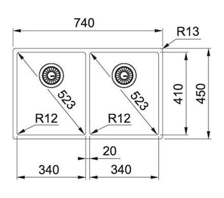 Кухонна мийка Franke Box BXX 220/120 34-34 - сталь