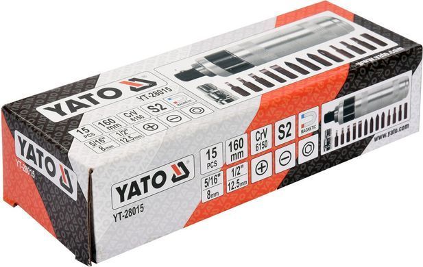 Отвертка-держатель ударная Yato с насадками 15 шт