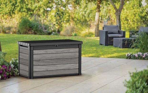 Садовий ящик для зберігання пластиковий 380 л Storm Grey Keter