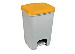 Контейнер для мусора Curver Essentials 20 л /серый/ жёлтый
