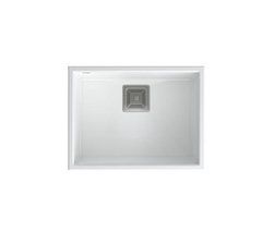 Кухонна мийка Quadron HQD5542U1-BS David 50 білий/сталь - граніт, підвісна