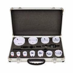 AWTOOLS КОРОНКИ БИМЕТАЛЛИЧЕСКИЕ КОМПЛ. 19-76mm 15 элем. BLACK LINE МЕТАЛЛИЧЕСКИЙ КЕЙС