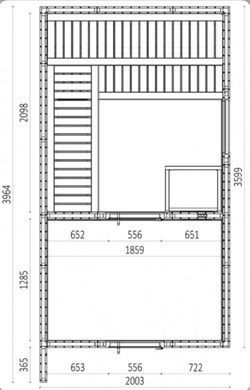 Дачная сауна Musta 397x200 см Megiw