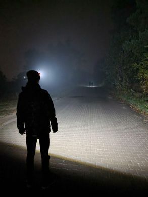 Фара на голову Awtools Black Line з датчиком руху Cob Led чорна лінія