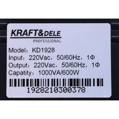 Джерело безперебійного живлення UPS 1000VA LCD Kraft&Dele KD1928