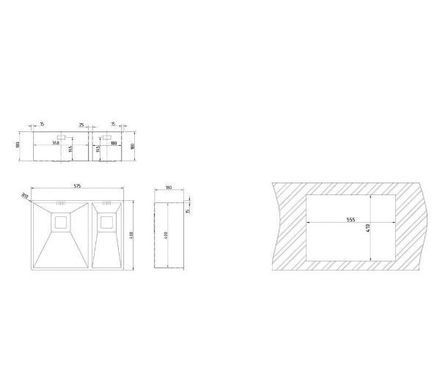 Кухонна мийка Teka SQUARE 340/400 & 180/400 - сатинована - сталь - вбудована