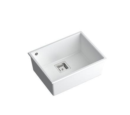 Кухонна мийка Quadron HQD5542U1-BS David 50 білий/сталь - граніт, підвісна