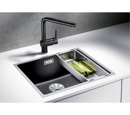 Кухонна мийка, що вбудовується в стільницю Blanco SUBLINE 500-IF SteelFrame 524107, антрацит - граніт