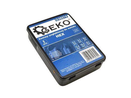 Набір зенкерів по металу 6 штук Geko G38574