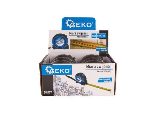 Рулетка двостороння 7,5х25 мм Geko G01457