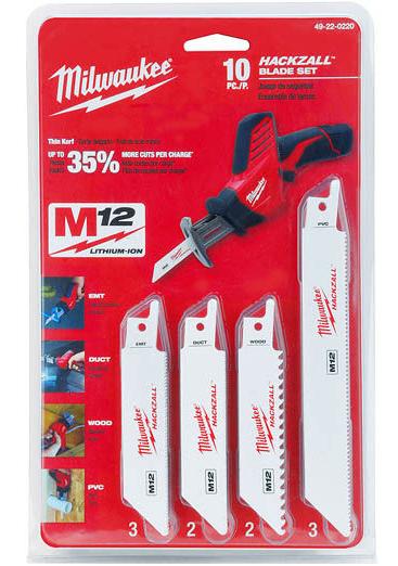 Полотна для сабельной пилы Milwaukee HACKZALL 12V, набор 10 шт.