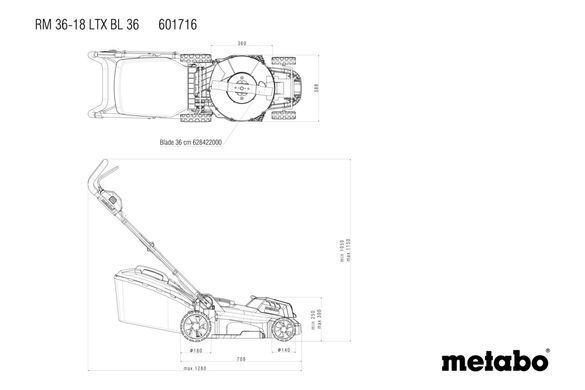 METABO ГАЗОНОКОСИЛКА RM 36-18 LTX BL 36 CARCASS