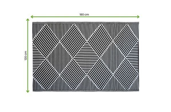 Килим для тераси та саду Grey 120x180 см поліпропіленовий сірий MOODME