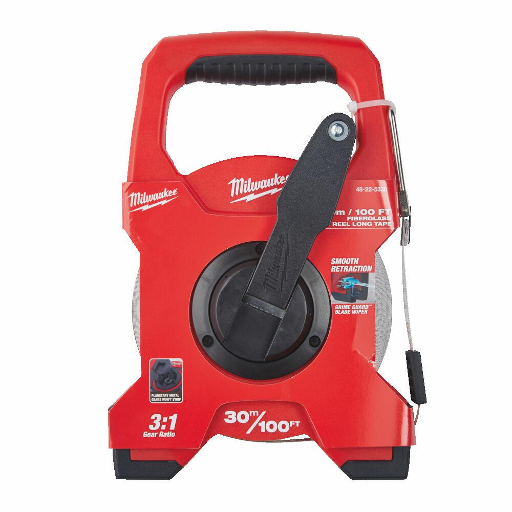 Рулетка Milwaukee 30 м, стекловолокно, двусторонняя шкала, 48225330