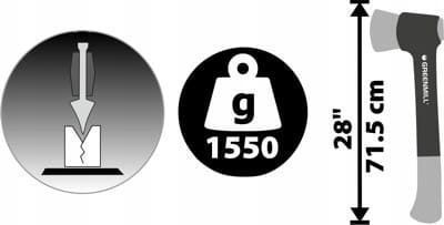 Топор-колун 1550 г легкий Greenmill Professional UP9430